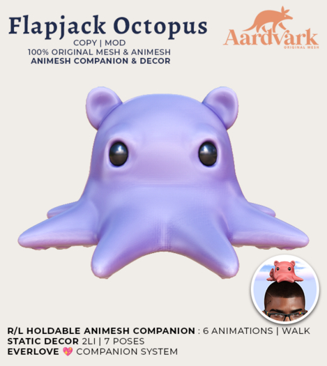 Aardvark : Flapjack Octopus  -  Purple  