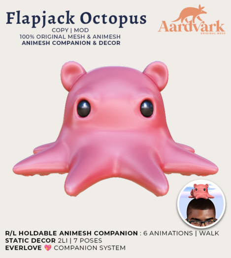 Aardvark : Flapjack Octopus  -  Red 