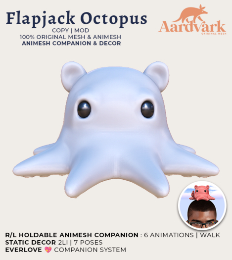 Aardvark : Flapjack Octopus  -  White 