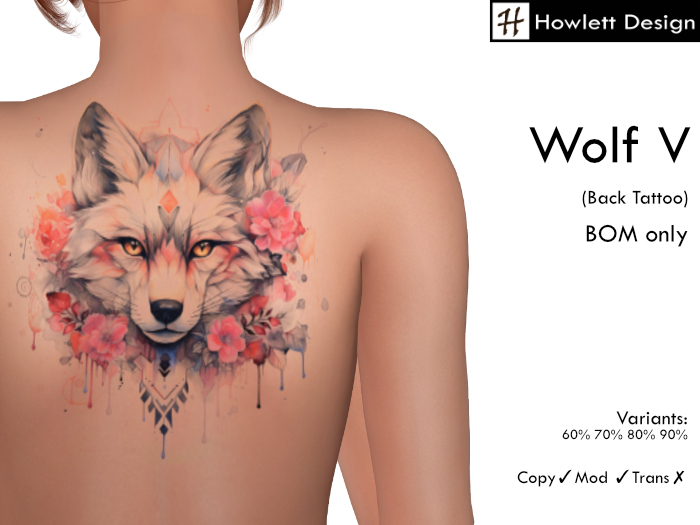[HDesign] Wolf V (Back Tattoo)