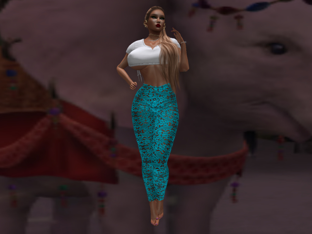 KOKO'S CLOSET AQUA LACE PANTS