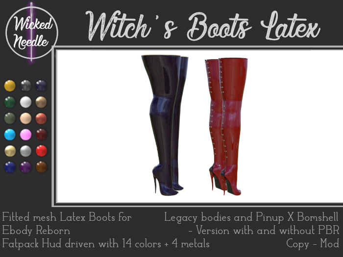 ~W-N~ Witch's boots Latex + PBR