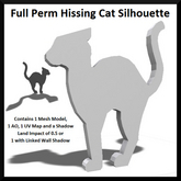 Full Perm Hissing Cat Silhouette