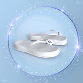 White Gem Flip Flops LaraX