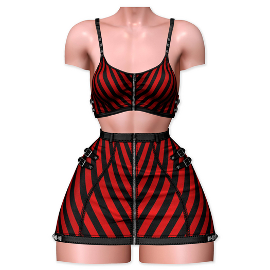 .{PSYCHO:Byts}. Viktoria Outfit // Red Stripes
