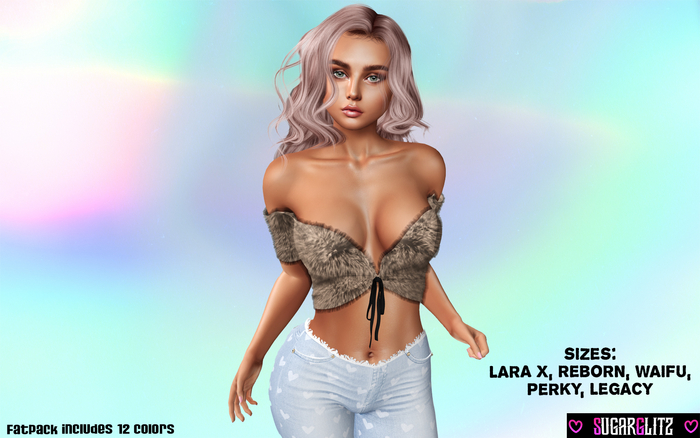 SugarGlitz - Ella Fuzzy Top Cream *PROMO*
