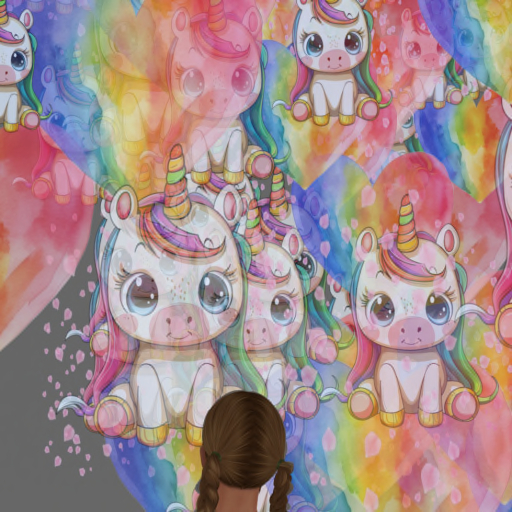 Cute Unicorn and Hearts Confetti Tosser Thrower