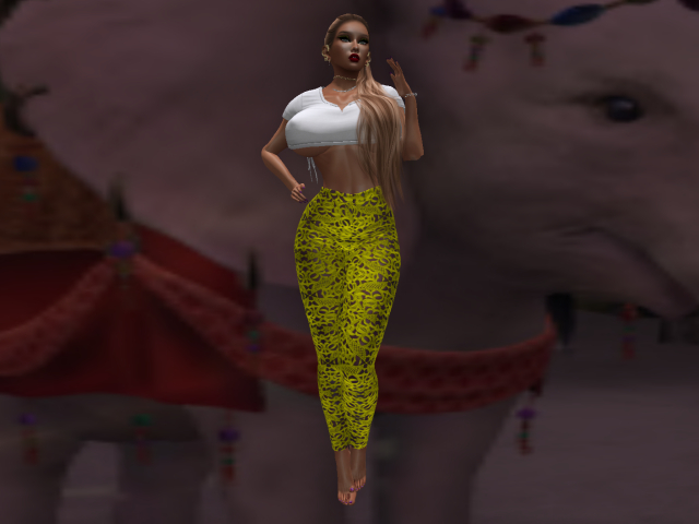 KOKO'S CLOSET YELLOW LACE PANTS