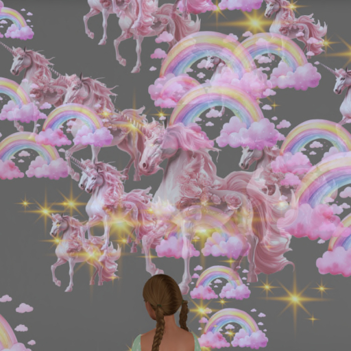 Pretty Pink Unicorn & Rainbows Confetti Thrower Tosser