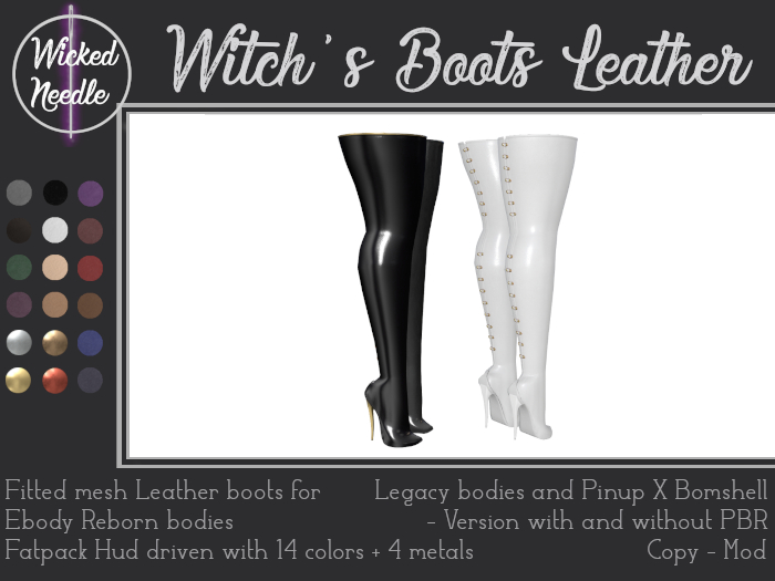 ~W-N~ Witch's boots Leather + PBR