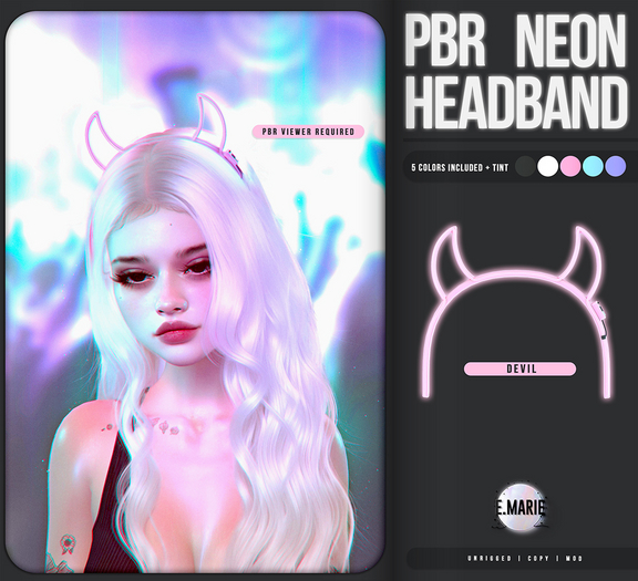 e.marie // neon headband :: devil 