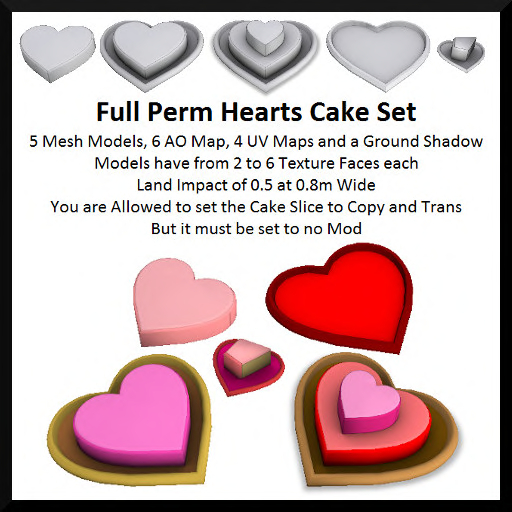 Full Perm Hearts Cake Set