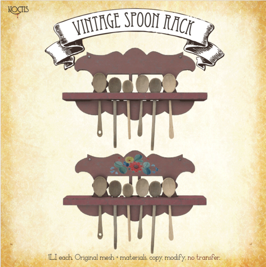 [noctis] Vintage Spoon Rack rose ADD ME to unpack