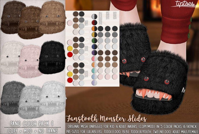 . tiptoes - Fangtooth Monster Slides - Color Pack 1