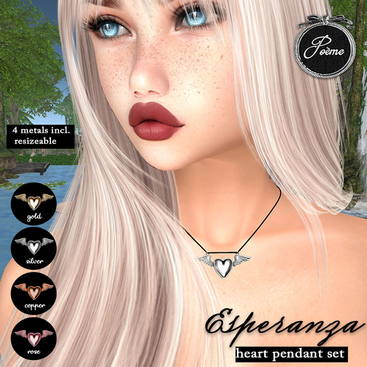 {Poeme} Esperanza Heart Pendant Set 