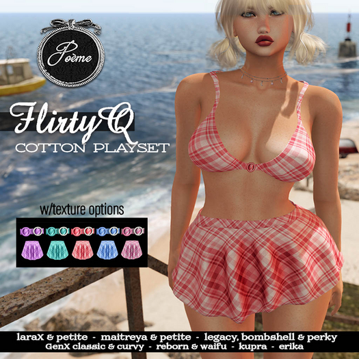 {Poeme} Flirty-Q Cotton Playset w/HUD 