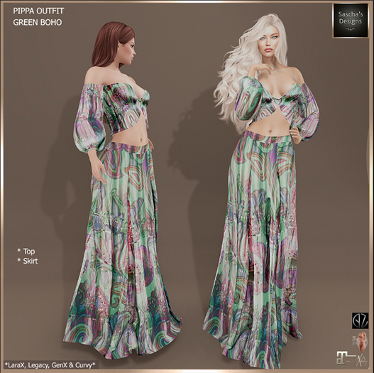 SAS - Pippa Green Boho Outfit (LaraX & MB)  