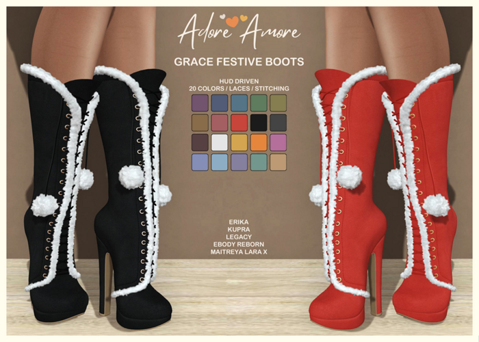 .:Adore:.  Grace - Festive Boots