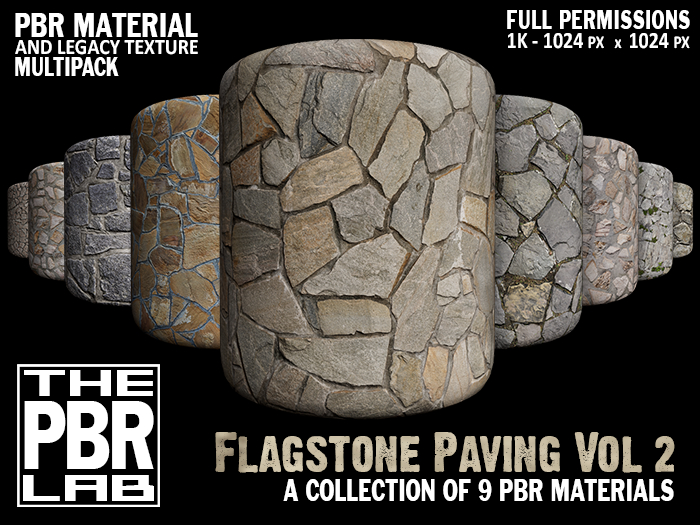 Second Life Marketplace - The PBR Lab - Flagstone Paving Vol 2 ...