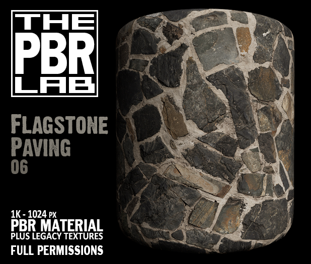 The PBR Lab - Flagstone Paving 06 - PBR Material & 3D Textures