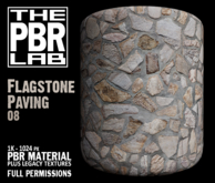 The PBR Lab - Flagstone Paving 08 - PBR Material & 3D Textures