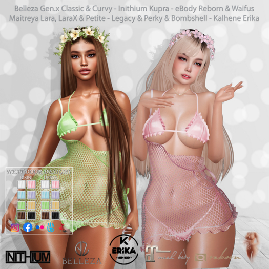 Darcy Bikini & Dress Fatpack: Belleza Gen.X - Inithium Kupra - eBody Reborn & Waifu - Maitreya LaraX - Legacy Perky Bomb