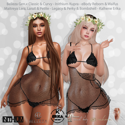 Darcy Bikini & Dress Black: Belleza Gen.X - Inithium Kupra - eBody Reborn & Waifu - Maitreya LaraX - Legacy Perky Bombsh