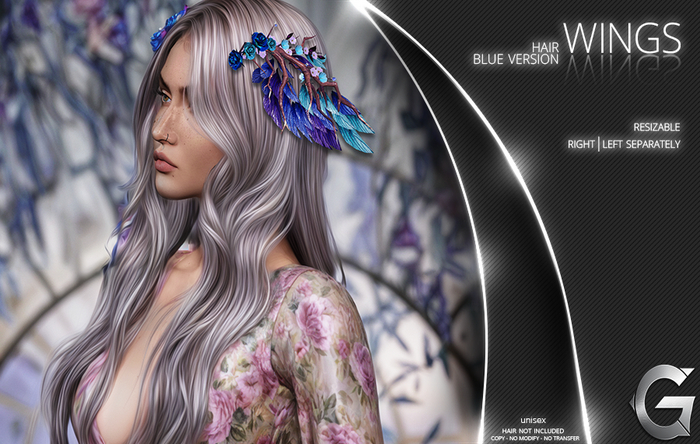 {geek} Hair Wings Blue