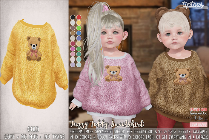 . tiptoes - Fuzzy Teddy Sweatshirt - Gold