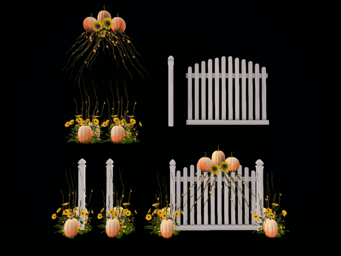 MC Fall Fancy Pumpkin Fence Set