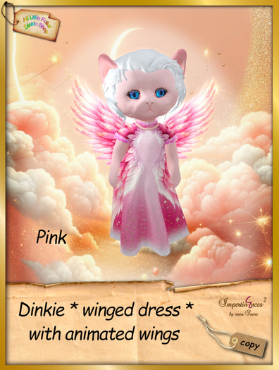 Dinkie * winged dress with wings pink