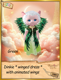 Dinkie * winged dress with wings green