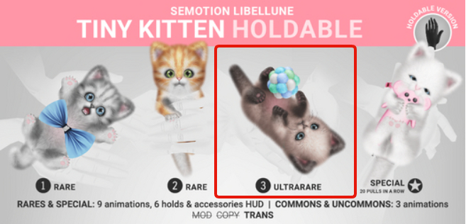 SEmotion Libellune Tiny Kitten Companion ULTRARARE 03