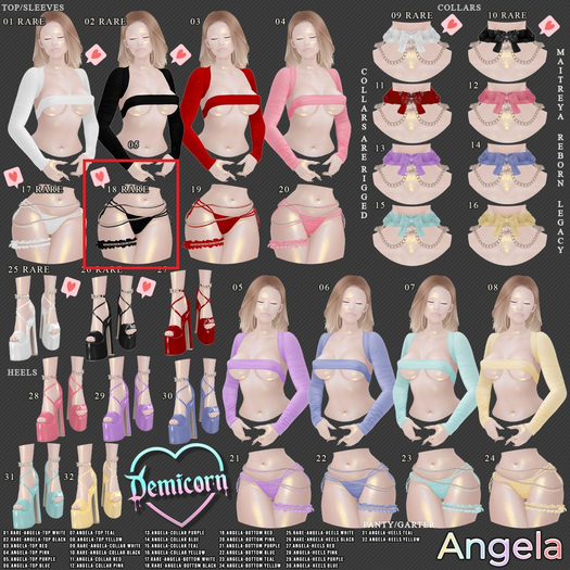Demicorn - Angela Outfit  - 4x RARES - Reborn