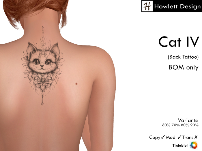 [HDesign] Cat IV (Back Tattoo)