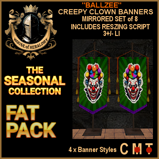 FAT PACK Ballzee Creepy Clown Banners