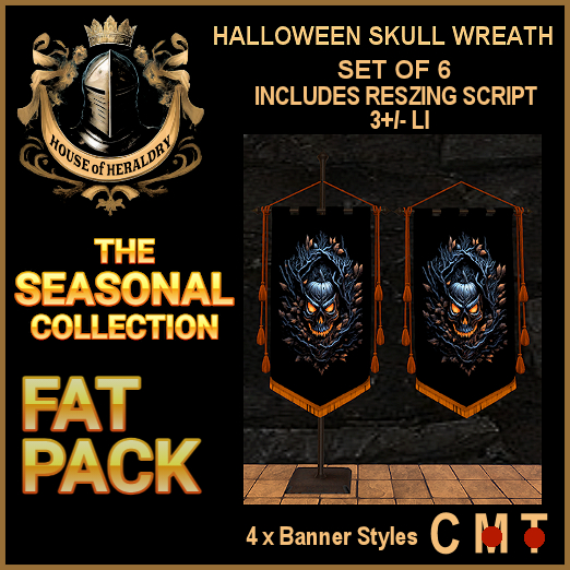 Fat Pack Halloween Skull Wreath Banners