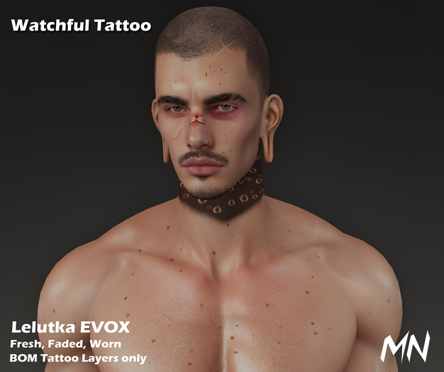 MN - Watchful Neck Tattoo