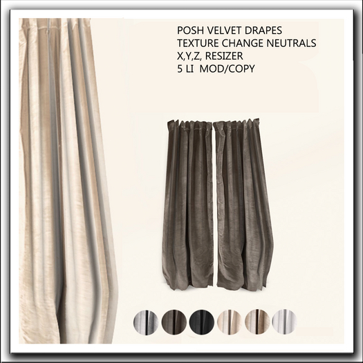 ABODE - Posh Velvet Drapes - Neutrals
