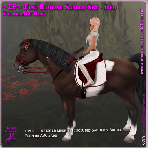 ~LP~ Flat English Tack Set (ABC Barb) BOXED Red