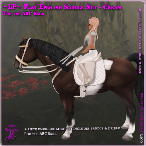 ~LP~ Flat English Tack Set (ABC Barb) BOXED Cream