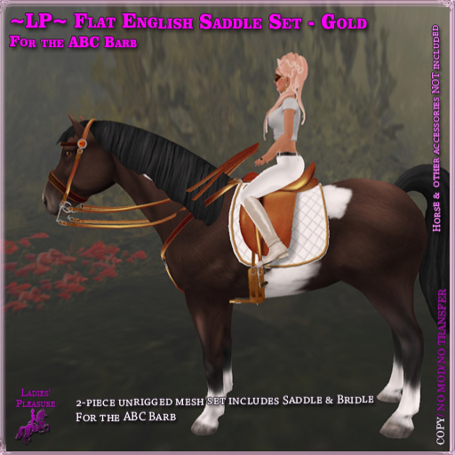 ~LP~ Flat English Tack Set (ABC Barb) BOXED Gold