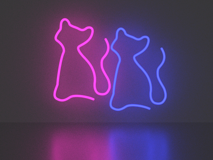 Cats neon sign Full Permission