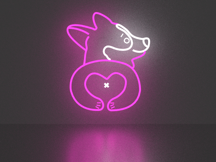 Dog neon sign Full Permission