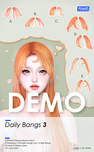 MIWAS - Hair #Daily Bangs 3 "FATPACK" DEMO