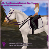 ~LP~ Flat English Tack Set (ABC Boulonnais) BOXED Purple