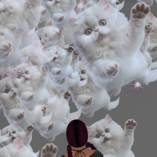 Flying White Kitten Confetti Thrower Tosser