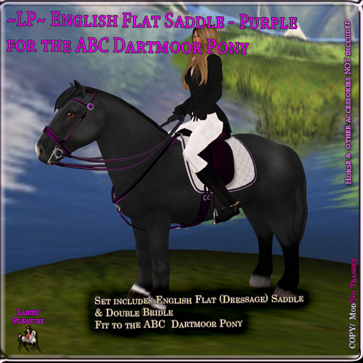 ~LP~ Flat English Set ABC Pony Dartmoor (Boxed) Purple
