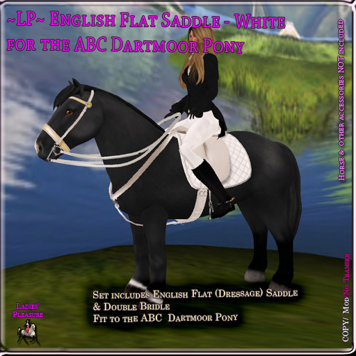 ~LP~ Flat English Set ABC Pony Dartmoor (Boxed) White