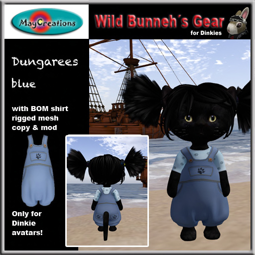 MayCreations WBG Dinkies dungarees blue